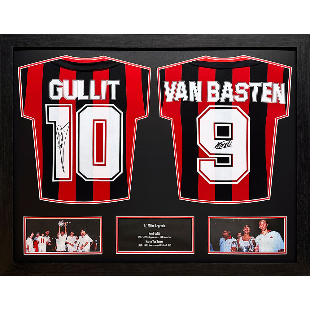 AC Milan 1988 Gullit & Van Basten Fanipaidat nimikirjoituksilla (Kehystetty) - Supersub.fi