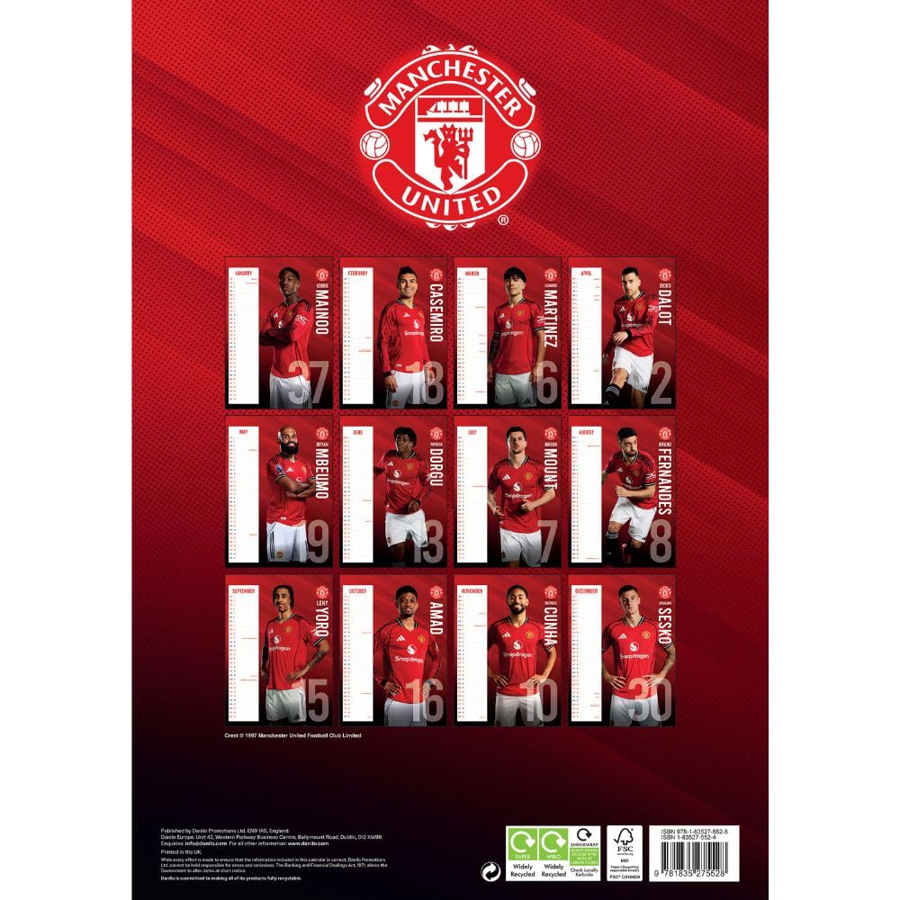 Manchester United FC A3 Seinäkalenteri 2026