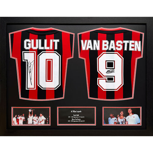 AC Milan 1988 Gullit & Van Basten Fanipaidat nimikirjoituksilla (Kehystetty) - Supersub.fi