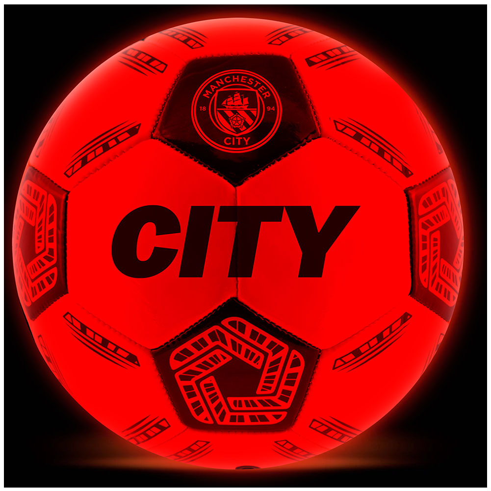 Manchester City FC LED Glow Jalkapallo Koko 5