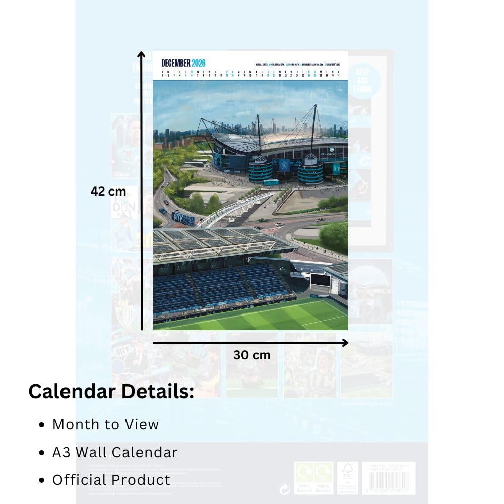 Manchester City FC Deluxe Seinäkalenteri 2026